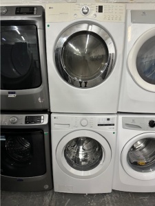 NEW LG 4.5-cu ft High Efficiency Stackable Front-Load Washer ENERGY STAR & PRE-OWNED GAS DRYER SET