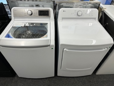 NEW LG TurboWash 3D 5.5-cu ft High Efficiency Impeller Smart Top-Load Washer AND ELECTRIC DRYER SET