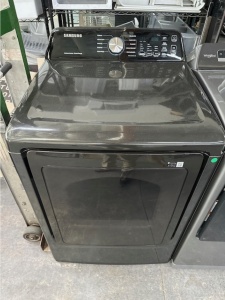 NEW Samsung 7.4-cu ft Reversible Side Swing Door Smart Gas Dryer (Brushed Black)