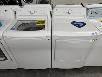 NEW LG 4.1-cu ft Agitator TOP-LOAD WASHER AND 7.3-cu ft GAS DRYER SET 
