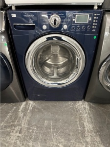 PRE-OWNED LG FRONT LOAD STEAM WASHER STACKABLE BLUE/CHROME