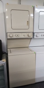 WHIRLPOOL 24" THIN TWIN BISQUE TOP LOAD WASHER W/GAS DRYER LAUNDRY CENTER ***OUT OF STOCK***