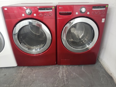 LG RED FRONT LOAD WASHER AND GAS DRYER ***OUT OF STOCK***