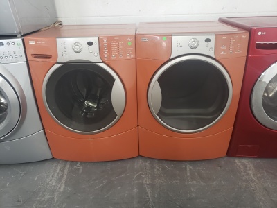 KENMORE ELITE ORANGE FRONT LOAD WASHER AND GAS DRYER SET ***OUT OF STOCK***