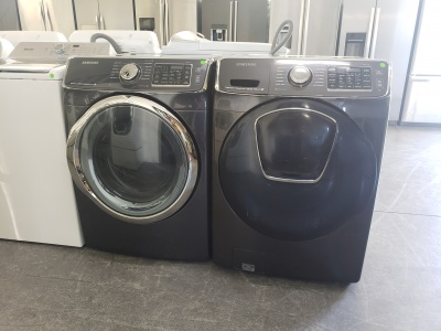 SAMSUNG CHARCOAL GREY FRONT LOAD WASHER AND GAS DRYER SET ***OUT OF STOCK*** 