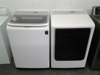 SAMSUNG HE WHITE TOP LOAD WASHER & GAS DRYER W/ STEAM  ***OUT OF STOCK***