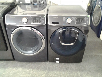 SAMSUNG DARK GREY HE FRONT LOAD WASHER/GAS DRYER W STEAM ***OUT OF STOCK***