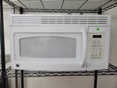 GE WHITE OVER THE RANGE MICROWAVE
