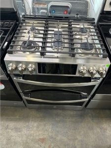 NEW-GE Profile 30-in 5 Burners 4.3-cu ft / 2.4-cu ft Self & Steam Cleaning Air Fry Convection Slide-