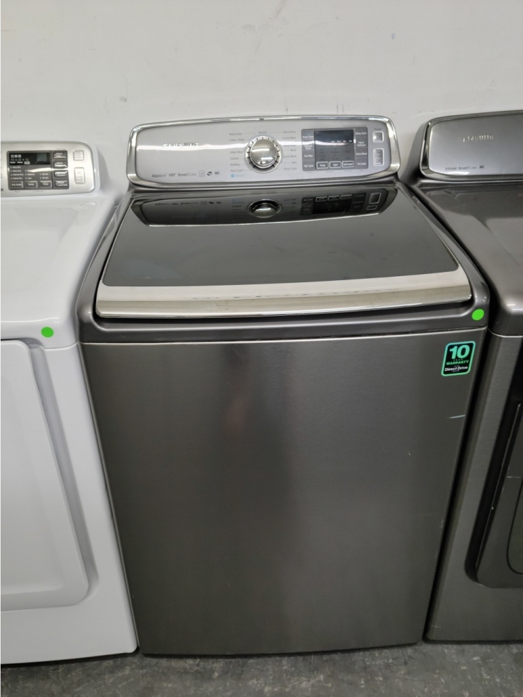 SAMSUNG GREY HE TOP LOAD WASHER AND GAS DRYER SET - Kimo's Appliances