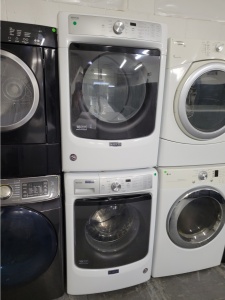 MAYTAG FRONT LOAD WASHER AND GAS DRYER 