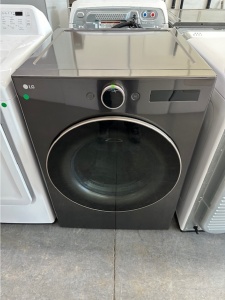 NEW LG 7.4-cu ft Reversible Side Swing Door Stackable Steam Cycle Smart Gas Dryer (Black)