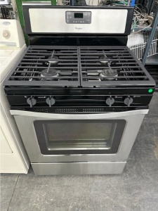 PRE-OWNED WHIRLPOOL STAINLESS STEEL 4 BURNER 30