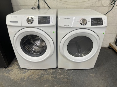  PRE-OWNED SAMSUNG FRONT  LOAD WASHER AND  GAS DRYER SET (WHITE)