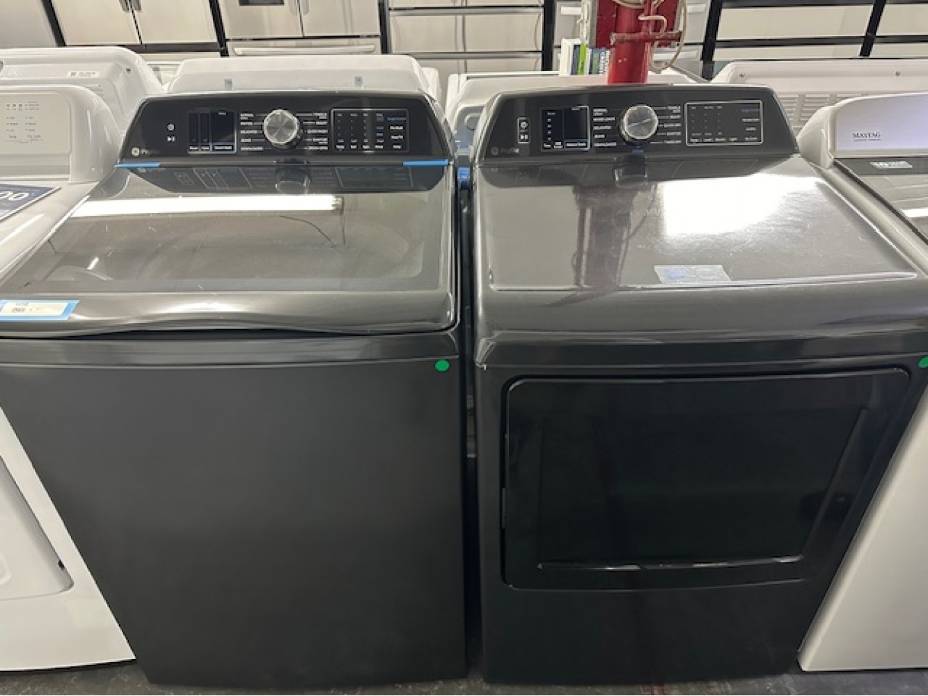 NEW GE Profile 5.4 cu ft High Efficiency Impeller Smart Top Load Washer 7.4 cu ft GAS DRYER SET Kimo s Appliances Van Nuys