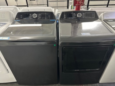 NEW GE Profile 5.4-cu ft High Efficiency Impeller Smart Top-Load Washer & 7.4-cu ft GAS DRYER SET