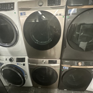 LG RED FRONT LOAD WASHER AND GAS DRYER SET 