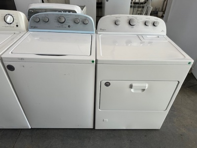 LIKE NEW WHIRLPOOL HIGH EFFICIENCY TOP LOAD WASHER AND BRAND NEW GAS DRYER SET 