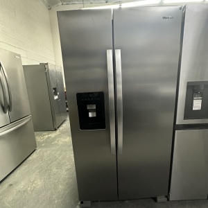 NEW WHIRLPOOL  25.6-cu ft Side-by-Side Refrigerator with Ice Maker (Fingerprint Resistant Stainless 