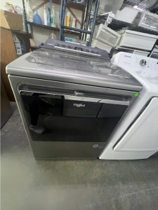NEW-Whirlpool Smart Capable 7.4-cu ft Steam Cycle Vented Smart Gas Dryer (Chrome Shadow) ENERGY STAR