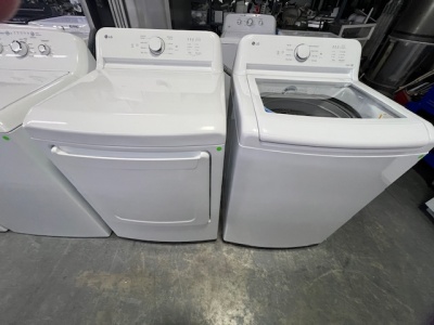 NEW-LG 4.1-Cu. Feet Agitator Top-Load Washer And New LG Gas Dryer 7.3cu.ft. Set ( White ) 