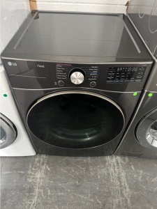 NEW-LG TrueSteam 7.4-Cu. Feet Stackable Steam Cycle Vented Smart Compatible Gas Dryer ( Black ) 