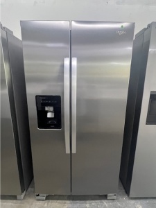 NEW-Whirlpool 24.6-cu ft Side-by-Side Refrigerator (Fingerprint Resistant Stainless Steel)