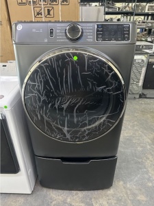 New GE 7.8-cu ft Stackable Steam Cycle Vented Smart Compatible Gas Dryer ( Carbon Graphite ) Energy 