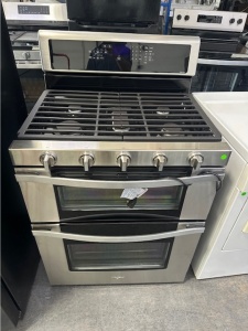 Pre-Owned Whirlpool 30-in 5 burners Convection & Double oven Freestanding Gas Range 