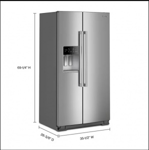 New- Maytag 36-inch Wide Counter-Depth Side-by-Side Refrigerator with Arctic Blue Inter