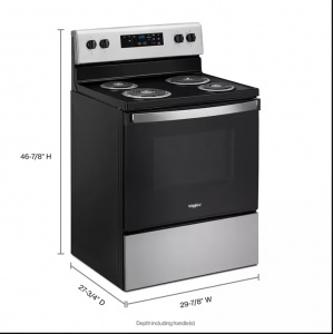 New-Whirlpool 4.8 cu. ft. Electric Range with Keep Warm Setting (Stainless Steel)
