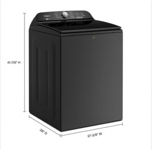New-Whirlpool 5.2-5.3 Cu. Ft. Whirlpool Top Load Washer with Removable Agitator (Volcano Black)