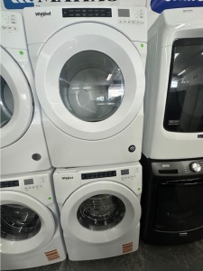 New- Whirlpool 4.3 Cu. Ft. Closet-Depth Front Load Washer with Pre-Owned Gas Dryer Set