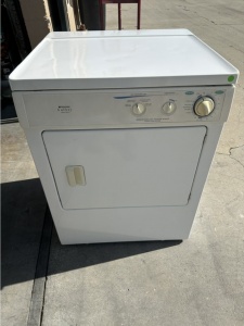pre-owned Frigidaire dryer, 27 width, 5.7 cu. ft. capacity, 4 temperature settings, steel drum (whit