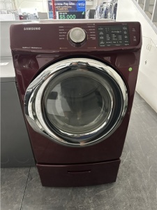 Pre-Owned Samsung 27 Inch Gas Dryer with Multi-Steam Technology: Merlot Model# DVG45N5300V
