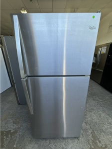Pre-Owned Whirlpool 30 Inch Top-Freezer Refrigerator with 18.2 cu. ft. Capacity: Stainless Steel Mo