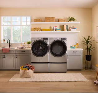 New- Whirlpool 4.5 cu. ft. Smart Front Load Washer & Whirlpool 7.4 cu. ft. Smart Front Load Gas Drye