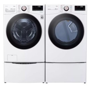 New- LG 4.5 cu. ft. Ultra Large Capacity Front Load Washer & Gas Dryer  (White)