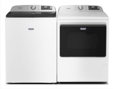 New-Maytag 5.2 Cu. Ft. Top Load Agitator Washer With Extra Power & 7.4 cu. ft. Gas Dryer
