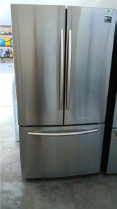 Pre-Owned Samsung 36 Inch French Door Refrigerator with Twin Cooling Model # RF26HFENDSR